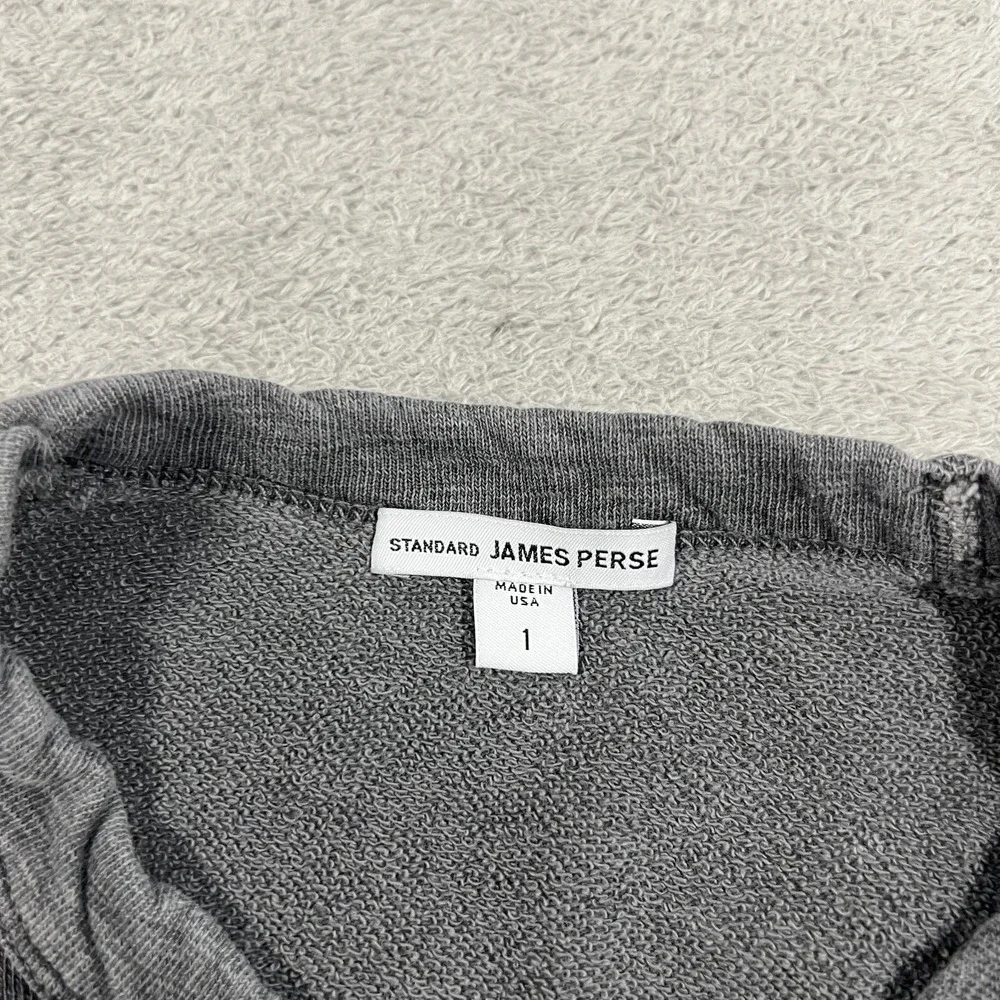James Perse Vintage French Terry Sweatshirt Mens 1 (Small) Gray Pullover